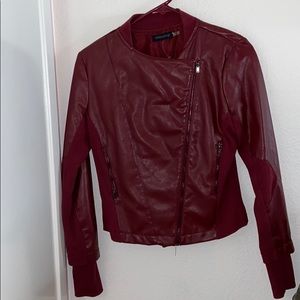 Deep wine colored leather jacket